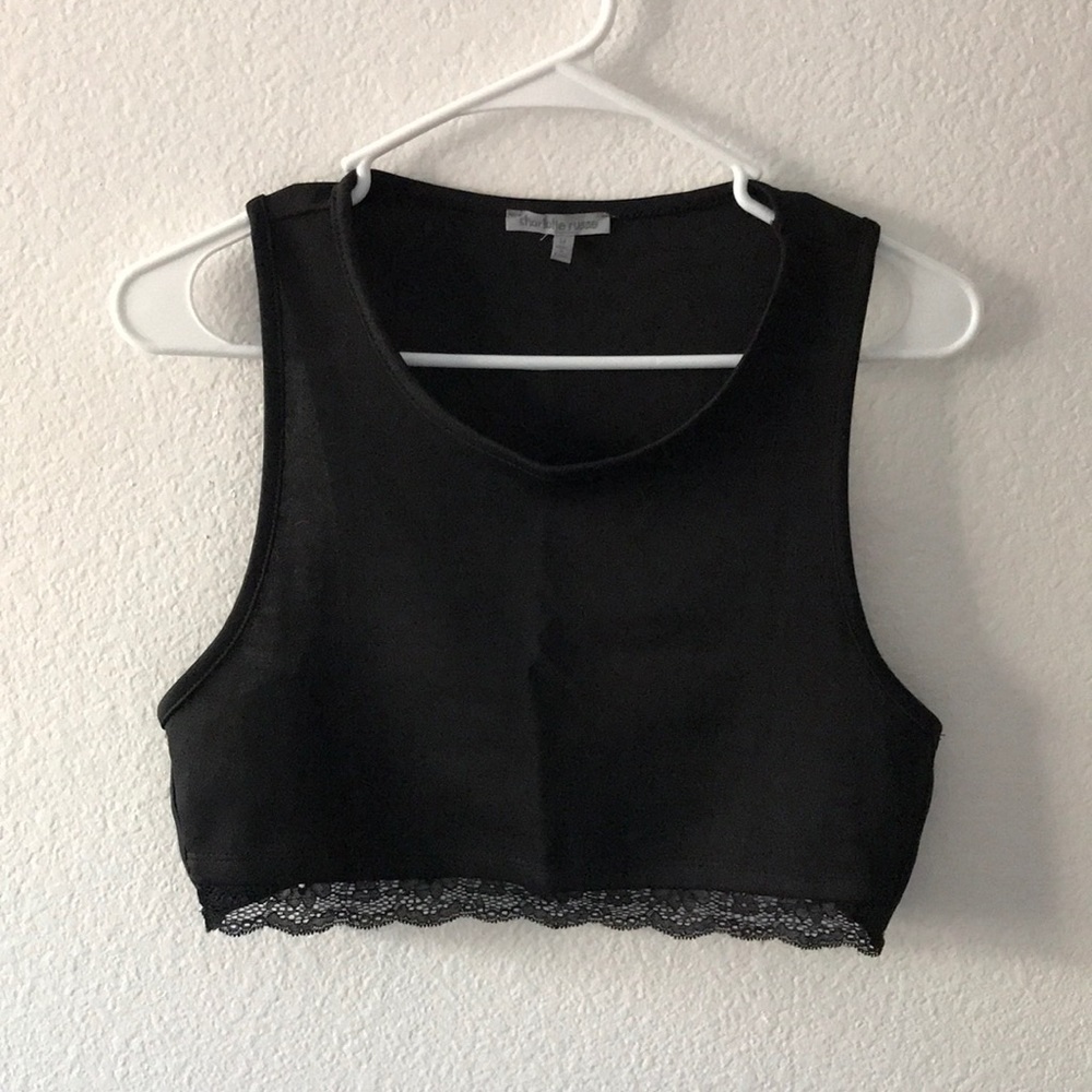 Crop top with lace detail